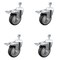 Service Caster 4 Inch SS Thermoplastic Rubber 1/2 Inch Threaded Stem Caster Set Total Lock Brake SCC-SSTSTTL20S414-TPRB-M1015-4 - alternate 1